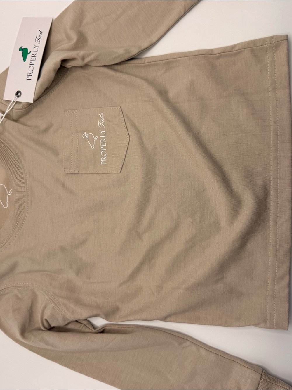 Properly Tied Kids' Long Sleeve Pocket Tee - Tan